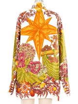 Hermes Passiflores Silk Button Front Shirt Top arcadeshops.com