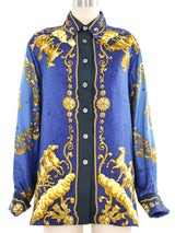 Hermes Cosmos Silk Button Front Shirt Top arcadeshops.com