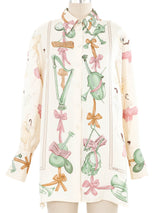 Hermes La Danse Silk Button Front Shirt Top arcadeshops.com