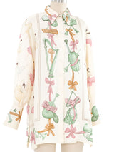 Hermes La Danse Silk Button Front Shirt Top arcadeshops.com