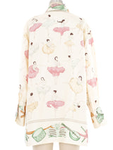 Hermes La Danse Silk Button Front Shirt Top arcadeshops.com