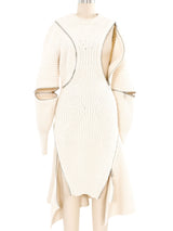 Alexander McQueen Zipper Accented Rib Knit Dress Dress arcadeshops.com
