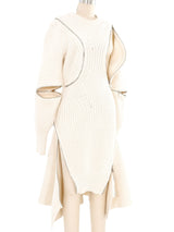 Alexander McQueen Zipper Accented Rib Knit Dress Dress arcadeshops.com