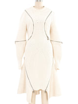 Alexander McQueen Zipper Accented Rib Knit Dress Dress arcadeshops.com