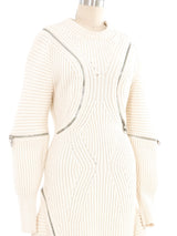 Alexander McQueen Zipper Accented Rib Knit Dress Dress arcadeshops.com