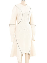Alexander McQueen Zipper Accented Rib Knit Dress Dress arcadeshops.com