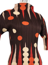 Issey Miyake Pleats Please Backgammon Printed Top Top arcadeshops.com
