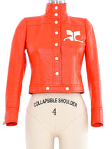 1960s Courreges Orange Vinyl Jacket Jacket arcadeshops.com