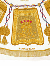 Hermes Poste et Cavalerie White Silk Scarf Accessory arcadeshops.com