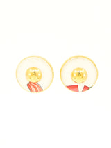 Hermes Silk Button Earrings Accessory arcadeshops.com
