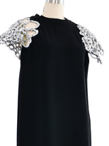 Louis Vuitton Sequin Sleeved Little Black Dress Dress arcadeshops.com
