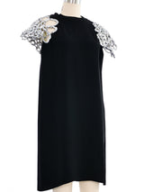 Louis Vuitton Sequin Sleeved Little Black Dress Dress arcadeshops.com