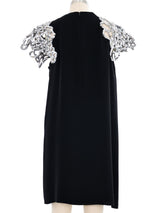 Louis Vuitton Sequin Sleeved Little Black Dress Dress arcadeshops.com