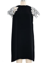 Louis Vuitton Sequin Sleeved Little Black Dress Dress arcadeshops.com
