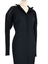 Issey Miyake Pleats Please Black Button Front Dress Dress arcadeshops.com