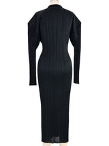 Issey Miyake Pleats Please Black Button Front Dress Dress arcadeshops.com