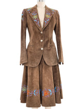 Nudies Rodeo Tailors Embroidered Suede Skirt Suit Bottom arcadeshops.com