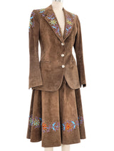Nudies Rodeo Tailors Embroidered Suede Skirt Suit Bottom arcadeshops.com
