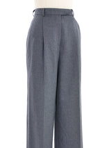 1997 John Galliano Grey Wool Wide Leg Trousers Bottom arcadeshops.com