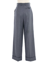 1997 John Galliano Grey Wool Wide Leg Trousers Bottom arcadeshops.com