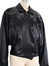 Claude Montana Western Topstitch Fringe Leather Jacket Jacket arcadeshops.com