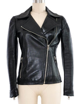 Gucci Black Leather Moto Jacket Jacket arcadeshops.com