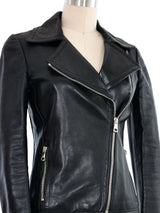 Gucci Black Leather Moto Jacket Jacket arcadeshops.com