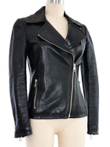 Gucci Black Leather Moto Jacket Jacket arcadeshops.com
