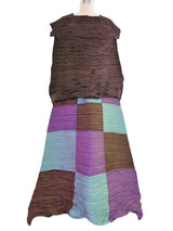 Issey Miyake Checkerboard Pleated Three Piece Ensemble Suit arcadeshops.com