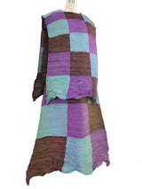 Issey Miyake Checkerboard Pleated Three Piece Ensemble Suit arcadeshops.com