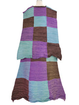 Issey Miyake Checkerboard Pleated Three Piece Ensemble Suit arcadeshops.com