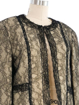 1980s Chanel Lace Overlay Jacket Jacket arcadeshops.com