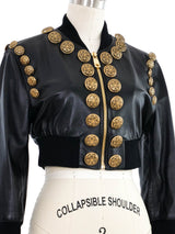 Dolce & Gabbana Studded Leather Jacket Jacket arcadeshops.com