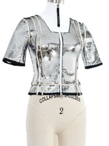 Gucci Silver Sequin Cropped Jacket Jacket arcadeshops.com
