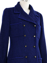 Chanel Blue Tweed Jacket Jacket arcadeshops.com