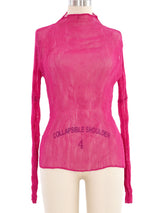 Issey Miyake Raspberry Sheer Long Sleeve Top Top arcadeshops.com