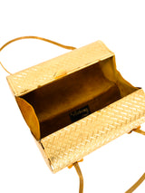 1960s Gold-Tone Etched Box Bag Accessory arcadeshops.com