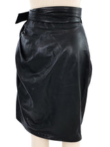 Alaia Leather Wrap Skirt Bottom arcadeshops.com