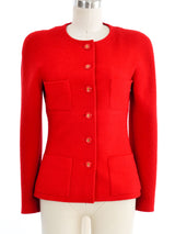 1995 Chanel Red Boucle Jacket Jacket arcadeshops.com