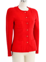 1995 Chanel Red Boucle Jacket Jacket arcadeshops.com