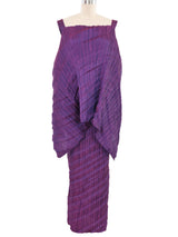 Issey Miyake Purple Iridescent Pleated Dress Dress arcadeshops.com