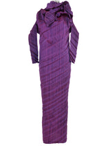 Issey Miyake Purple Iridescent Pleated Dress Dress arcadeshops.com