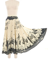 1950s Jazz Concert Print Skirt Bottom arcadeshops.com