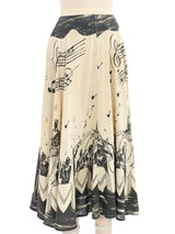 1950s Jazz Concert Print Skirt Bottom arcadeshops.com