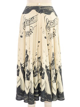 1950s Jazz Concert Print Skirt Bottom arcadeshops.com