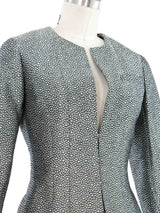 2003 Chanel Metallic Silver Collarless Jacket Jacket arcadeshops.com
