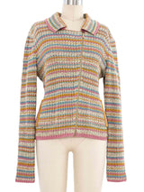 Chanel Zip Front Cardigan Top arcadeshops.com