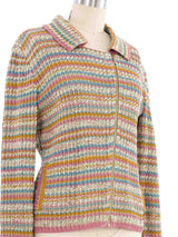 Chanel Zip Front Cardigan Top arcadeshops.com