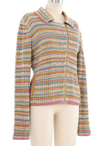 Chanel Zip Front Cardigan Top arcadeshops.com