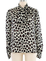 Saint Laurent Cheetah Silk Blouse Top arcadeshops.com